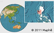 Satellite Location Map of Pangasinan, highlighted country