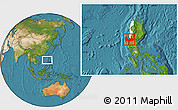 Satellite Location Map of Pangasinan, highlighted parent region