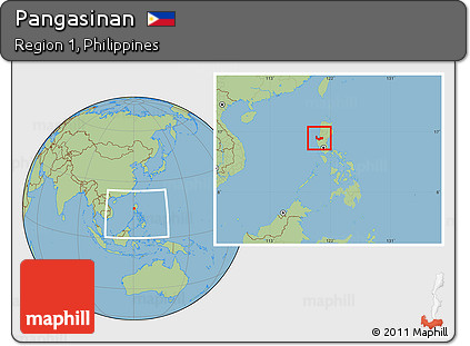 Savanna Style Location Map of Pangasinan, within the entire country