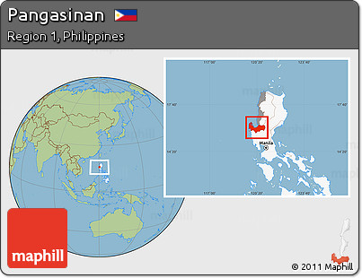 Savanna Style Location Map of Pangasinan, highlighted country, highlighted parent region