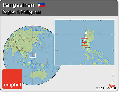 Savanna Style Location Map of Pangasinan, highlighted parent region