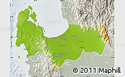 Physical Map of Pangasinan, lighten, semi-desaturated