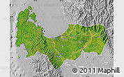 Satellite Map of Pangasinan, lighten, desaturated