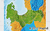 Satellite Map of Pangasinan, political outside