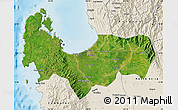 Satellite Map of Pangasinan, shaded relief outside