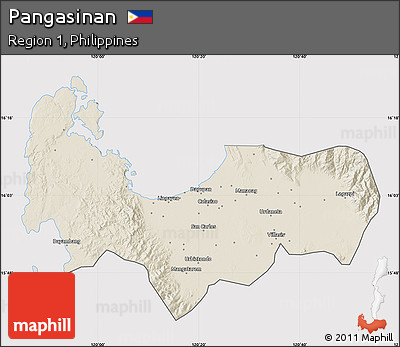 Shaded Relief Map of Pangasinan, cropped outside