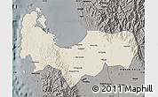 Shaded Relief Map of Pangasinan, darken, semi-desaturated