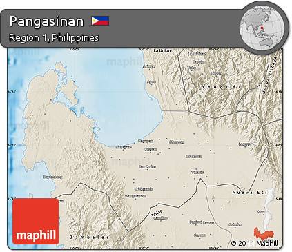 Shaded Relief Map of Pangasinan