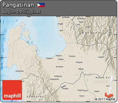 Shaded Relief Map of Pangasinan