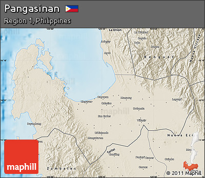 Shaded Relief Map of Pangasinan