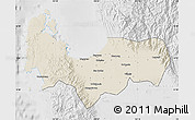 Shaded Relief Map of Pangasinan, lighten, desaturated