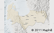 Shaded Relief Map of Pangasinan, lighten, semi-desaturated