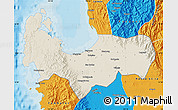 Shaded Relief Map of Pangasinan, political outside