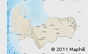 Shaded Relief Map of Pangasinan, single color outside