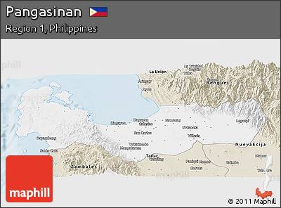 Classic Style Panoramic Map of Pangasinan