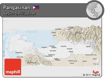 Classic Style Panoramic Map of Pangasinan