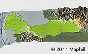 Physical Panoramic Map of Pangasinan, darken, semi-desaturated