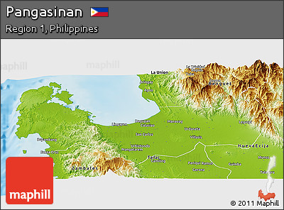Physical Panoramic Map of Pangasinan