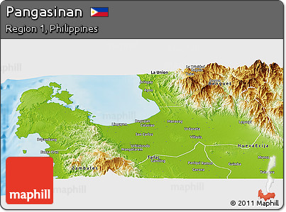 Physical Panoramic Map of Pangasinan