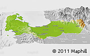 Physical Panoramic Map of Pangasinan, lighten, desaturated