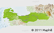 Physical Panoramic Map of Pangasinan, lighten