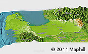 Physical Panoramic Map of Pangasinan, satellite outside