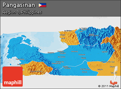 Political Panoramic Map of Pangasinan
