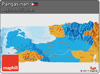 Political Panoramic Map of Pangasinan