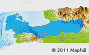 Political Panoramic Map of Pangasinan, physical outside