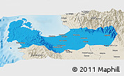 Political Panoramic Map of Pangasinan, shaded relief outside