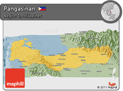 Savanna Style Panoramic Map of Pangasinan
