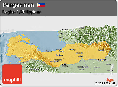 Savanna Style Panoramic Map of Pangasinan
