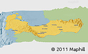 Savanna Style Panoramic Map of Pangasinan, single color outside