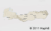 Shaded Relief Panoramic Map of Pangasinan, cropped outside