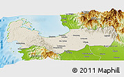 Shaded Relief Panoramic Map of Pangasinan, physical outside