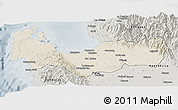 Shaded Relief Panoramic Map of Pangasinan, semi-desaturated
