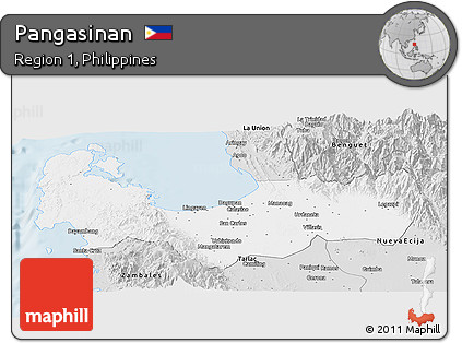 Silver Style Panoramic Map of Pangasinan