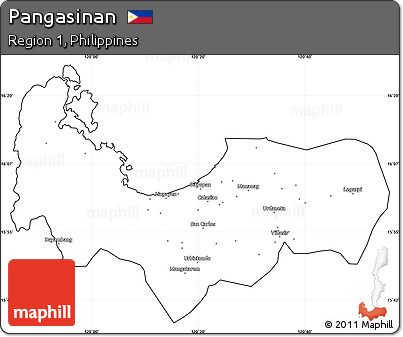 Blank Simple Map of Pangasinan, cropped outside