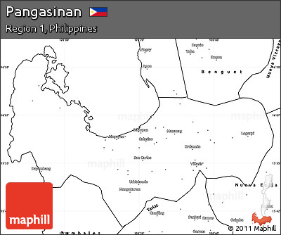 Blank Simple Map of Pangasinan