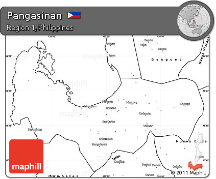 Blank Simple Map of Pangasinan