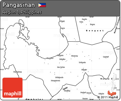 Blank Simple Map of Pangasinan