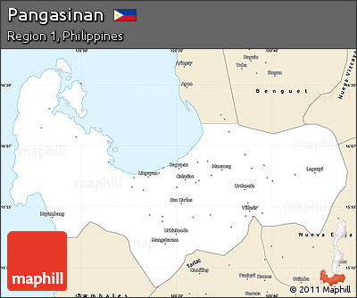 Classic Style Simple Map of Pangasinan