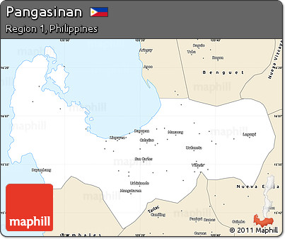 Classic Style Simple Map of Pangasinan