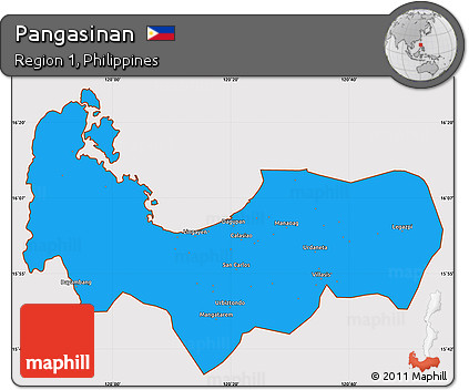 Political Simple Map of Pangasinan, cropped outside