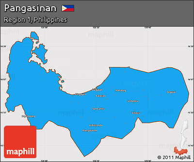 Political Simple Map of Pangasinan, cropped outside