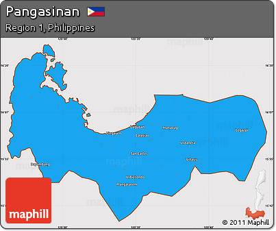 Political Simple Map of Pangasinan, cropped outside