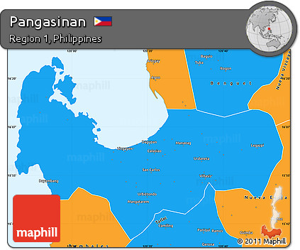 Political Simple Map of Pangasinan