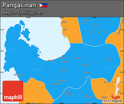 Political Simple Map of Pangasinan