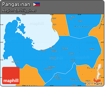 Political Simple Map of Pangasinan