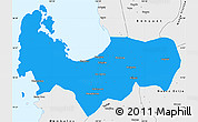 Political Simple Map of Pangasinan, single color outside, borders and labels
